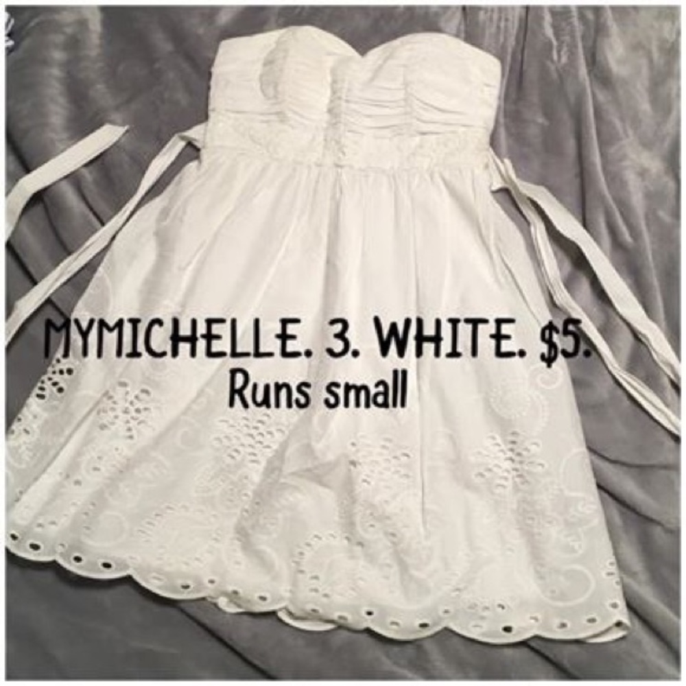 White strapless dress